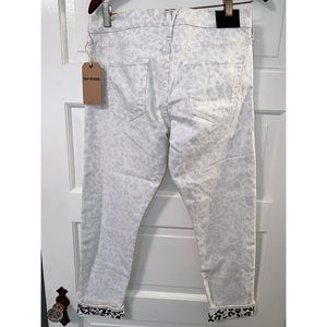 True Religion white on white leopard print jeans